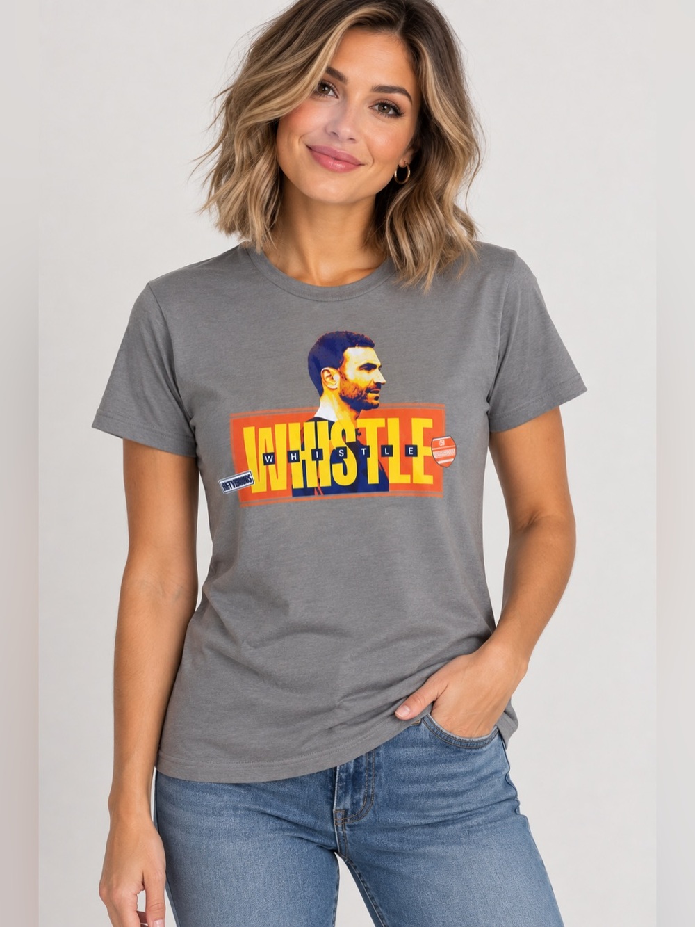 Tedd Lasso - Roy Kent Whistle Graphic Tee - Gray  Shirt